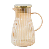 UMAI Borosilicate Glass Water Jug with Airtight Lid (1.5L) | Glass Jar for Water with Handle | Glass Jug for Water | Water Jugs for Dining Table | Detox Water Jar | Water Jar (Amber)